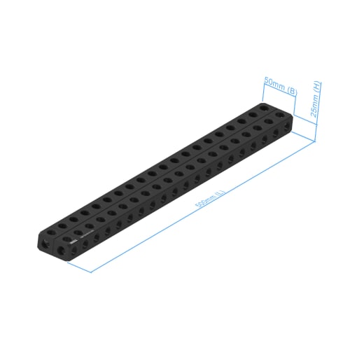 Base plate - 25x50x500mm, AF25 foto del producto Back View L